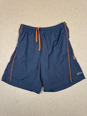 ASICS Men's Running Shorts Small Blue Orange Performance Athletic Gym Training